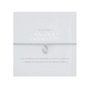A Little 'January' Snowdrop Birthflower Bracelet | Silver Plated