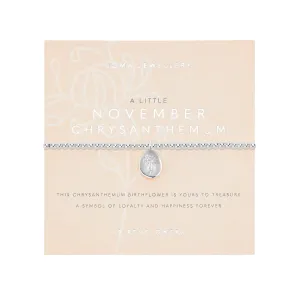 A Little 'November' Chrysanthemum Birthflower Bracelet | Silver Plated