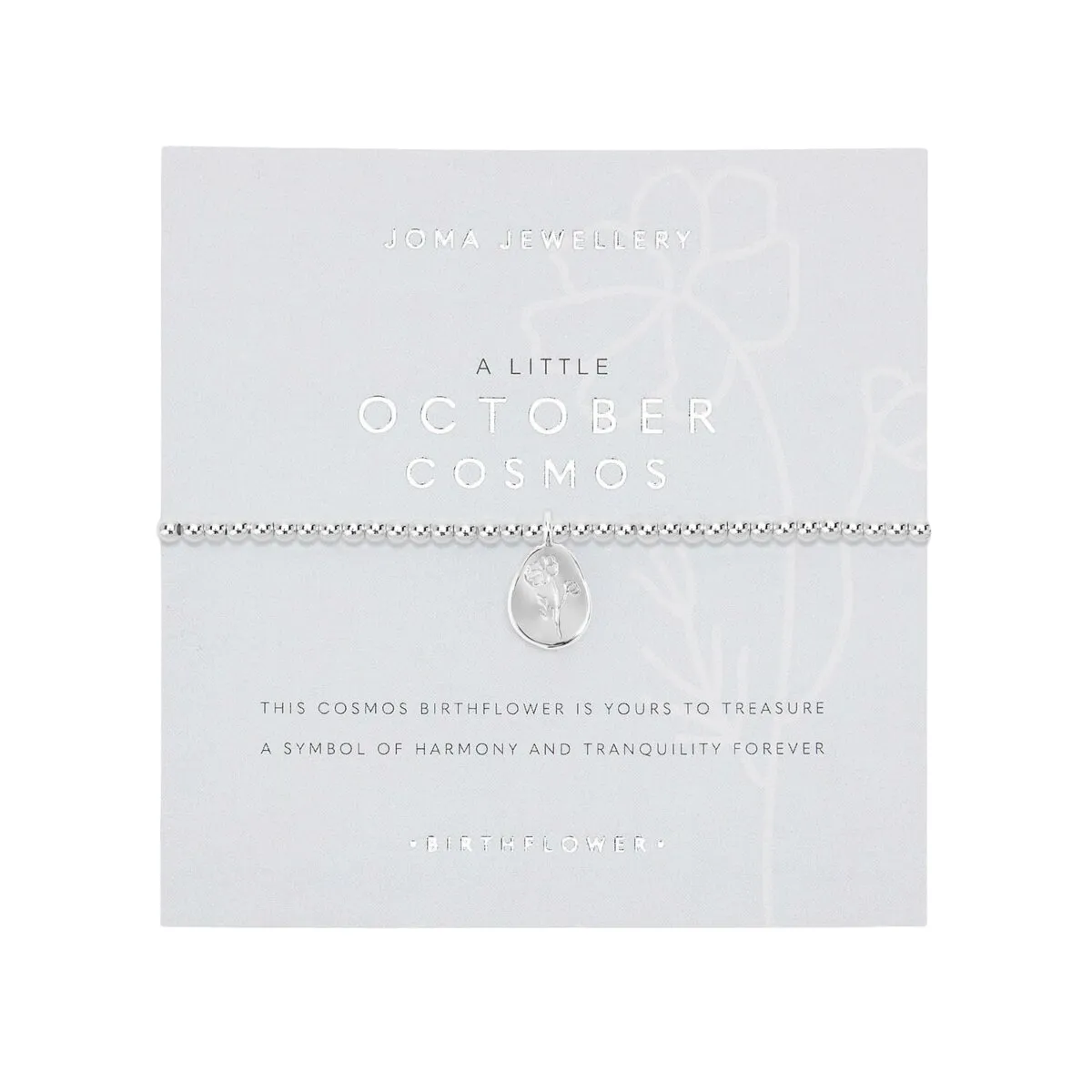 A Little 'October' Cosmos Birthflower Bracelet | Silver Plated