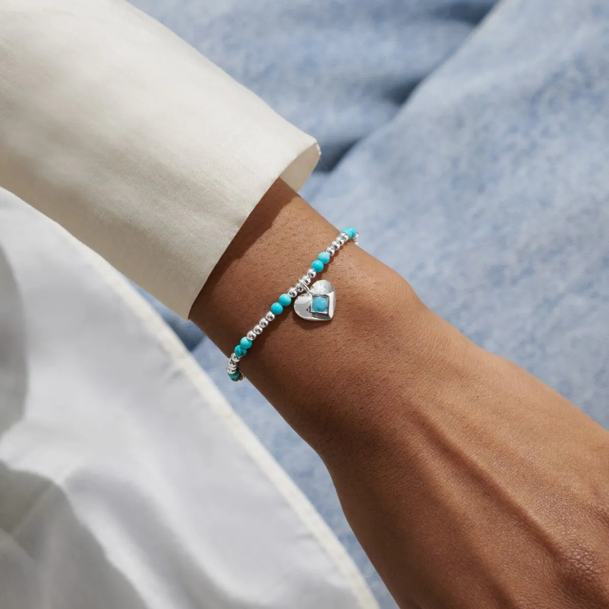 Birthstone A Little 'December' Turquoise Bracelet | Silver Plated