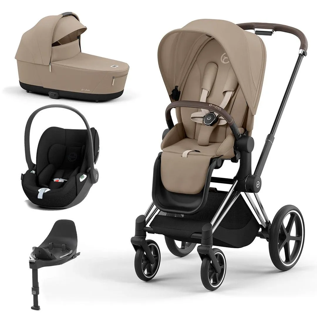 CYBEX Priam Cloud T Travel System - Cozy Beige/Black