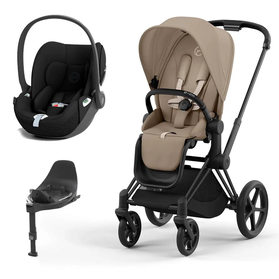 CYBEX Priam Cloud T Travel System - Cozy Beige/Black