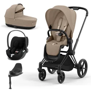 CYBEX Priam Cloud T Travel System - Cozy Beige/Black