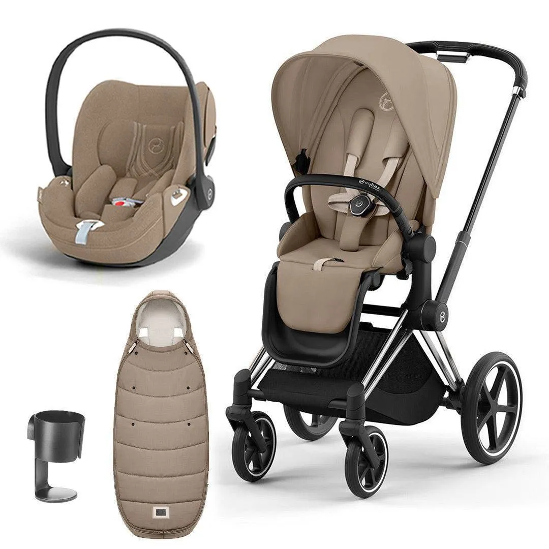 CYBEX Priam Cloud T Ultimate Travel System - Cozy Beige