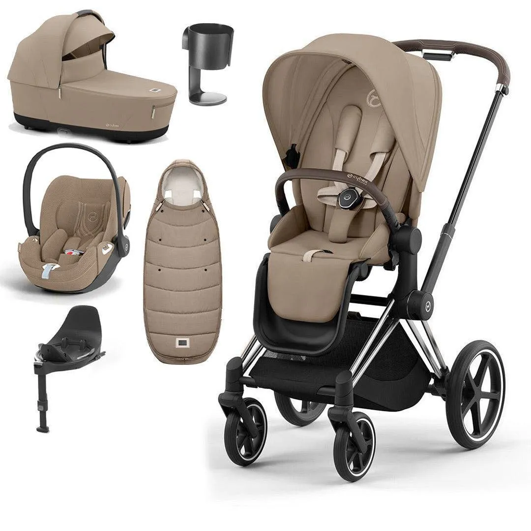 CYBEX Priam Cloud T Ultimate Travel System - Cozy Beige