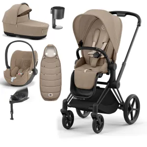 CYBEX Priam Cloud T Ultimate Travel System - Cozy Beige