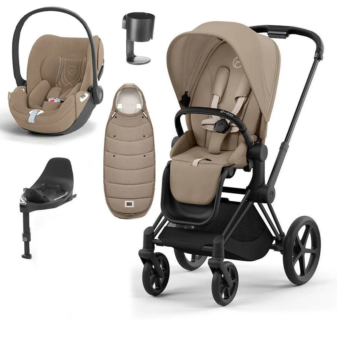 CYBEX Priam Cloud T Ultimate Travel System - Cozy Beige