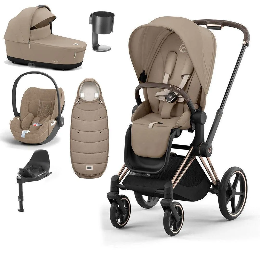 CYBEX Priam Cloud T Ultimate Travel System - Cozy Beige