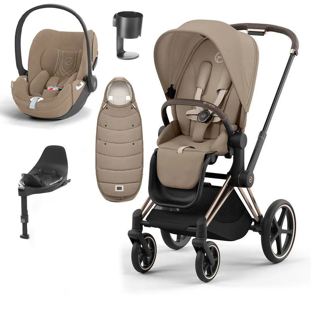 CYBEX Priam Cloud T Ultimate Travel System - Cozy Beige