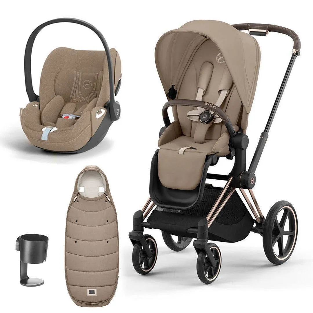 CYBEX Priam Cloud T Ultimate Travel System - Cozy Beige