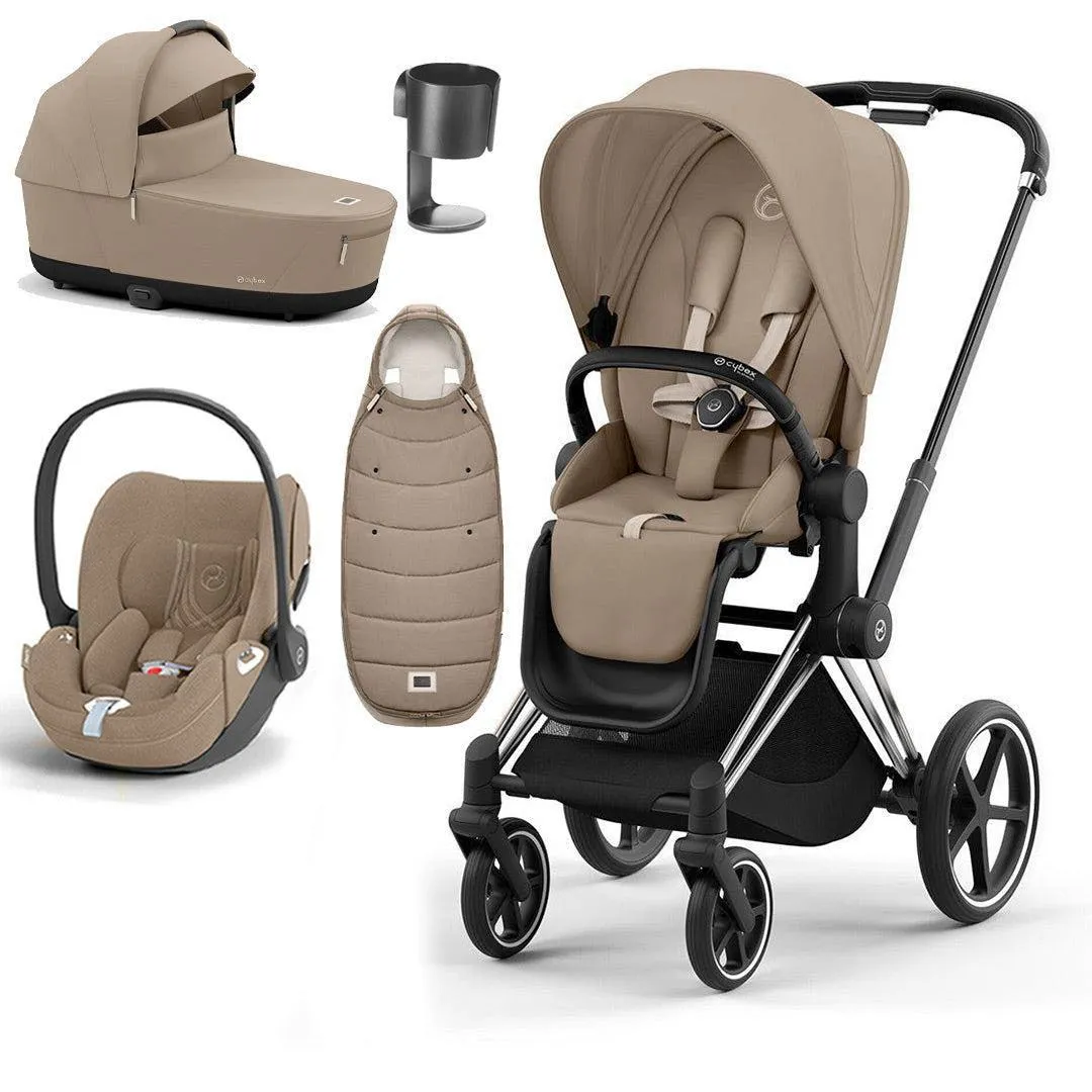 CYBEX Priam Cloud T Ultimate Travel System - Cozy Beige