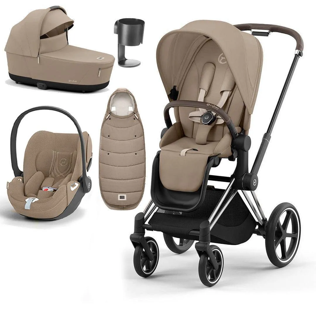 CYBEX Priam Cloud T Ultimate Travel System - Cozy Beige