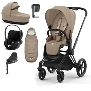 CYBEX Priam Cloud T Ultimate Travel System - Cozy Beige/Black