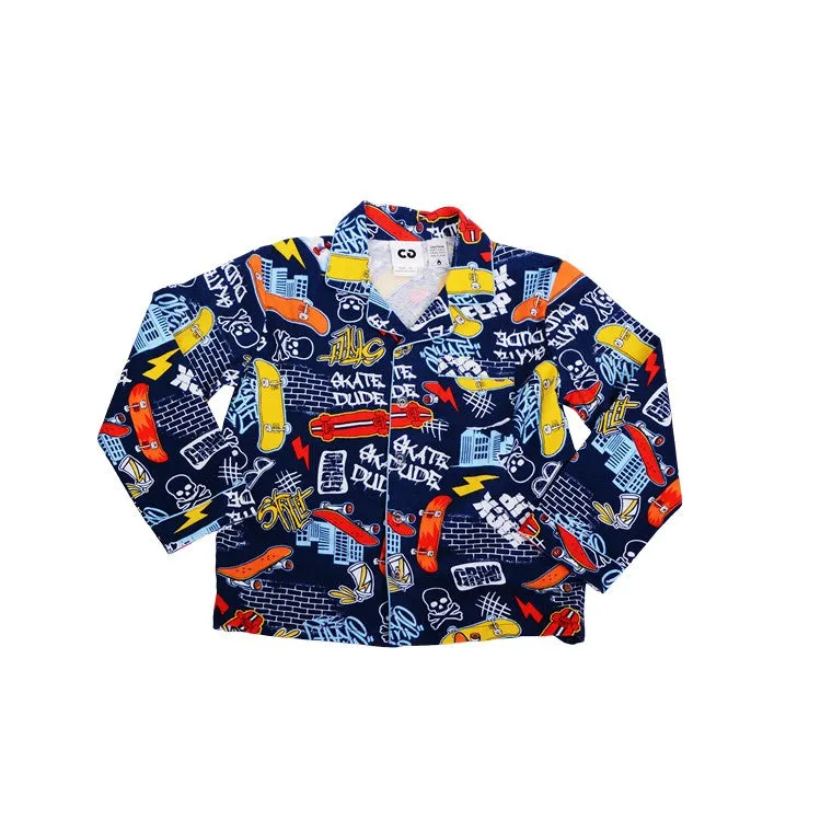Flannel PJ Set, Skater, Size 16