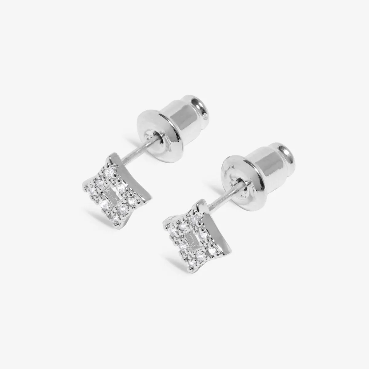 Mini Charms Pav Diamond Earrings | Silver Plated