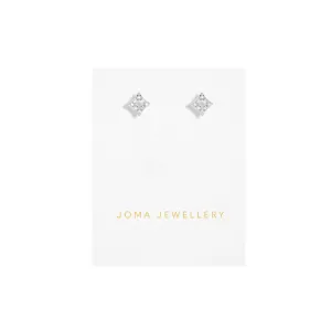 Mini Charms Pav Diamond Earrings | Silver Plated