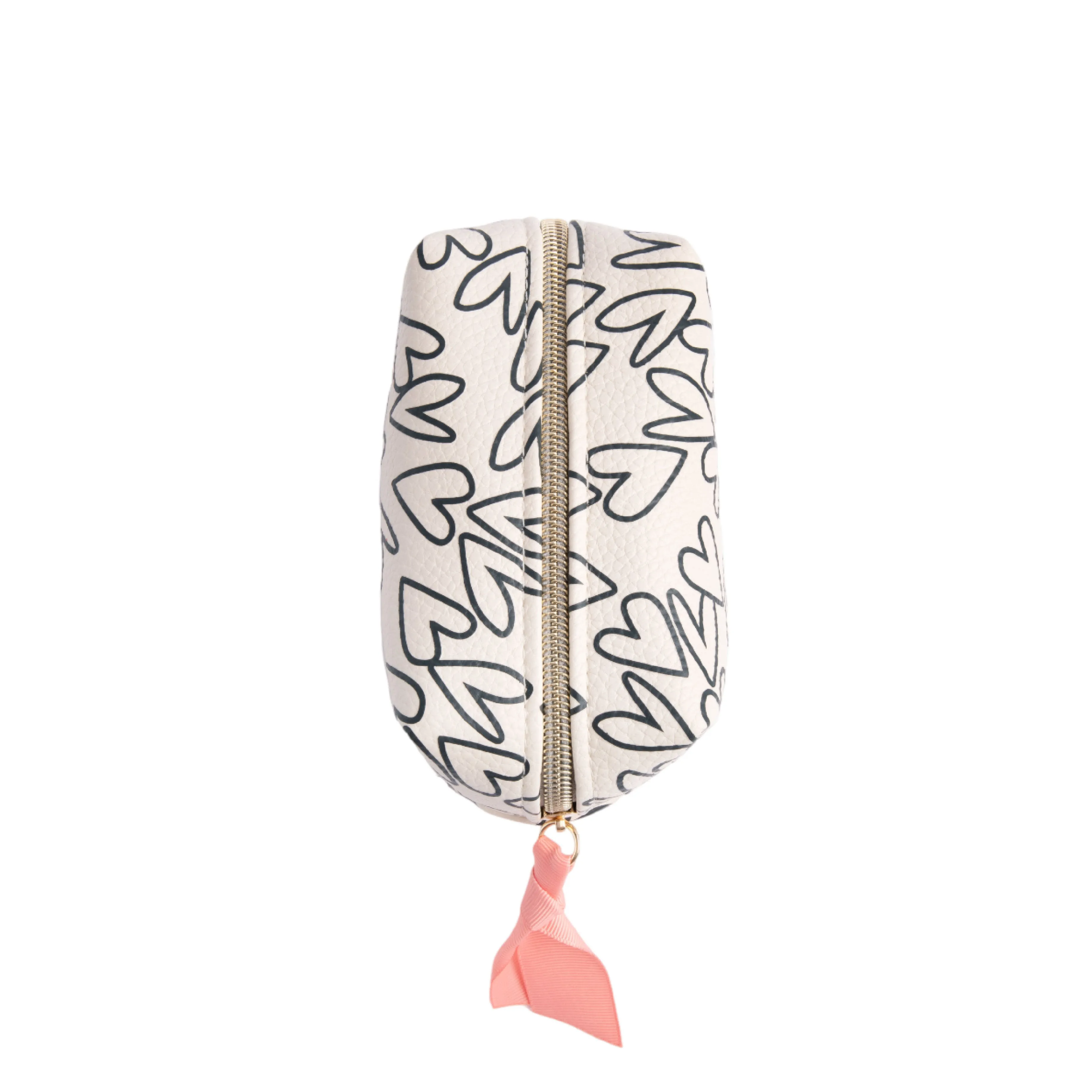 Mono Outline Hearts Cube Cosmetic Bag | Mini