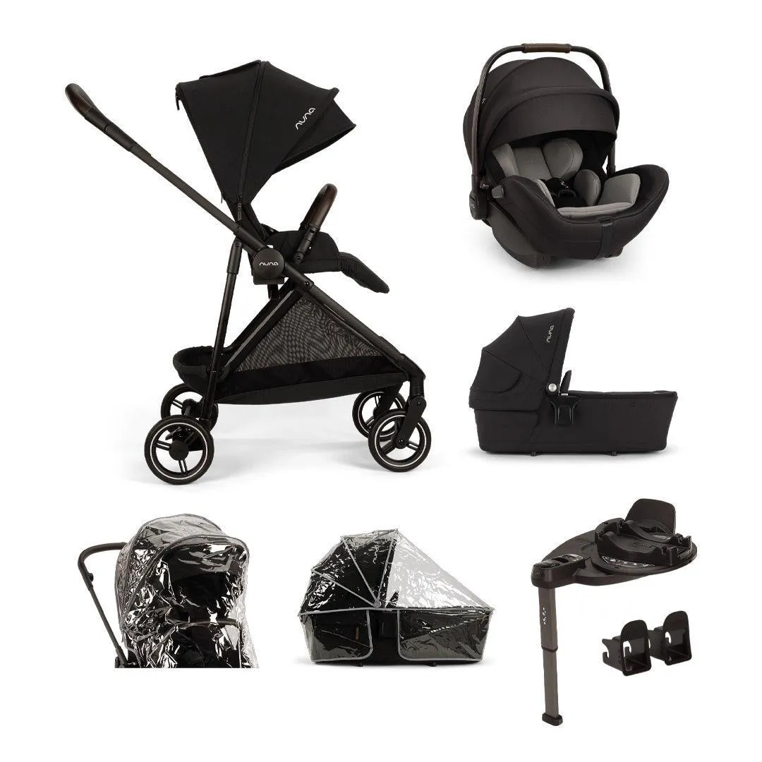 Nuna IXXA NEXT Stroller with ARRA Flex & Base Curv Travel System Bundle - Caviar