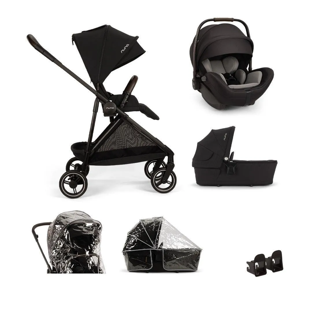 Nuna IXXA NEXT Stroller with ARRA Flex & Base Curv Travel System Bundle - Caviar