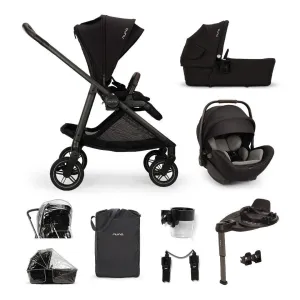 Nuna SWIV Stroller with ARRA Flex & Base Curv Travel System Bundle - Caviar