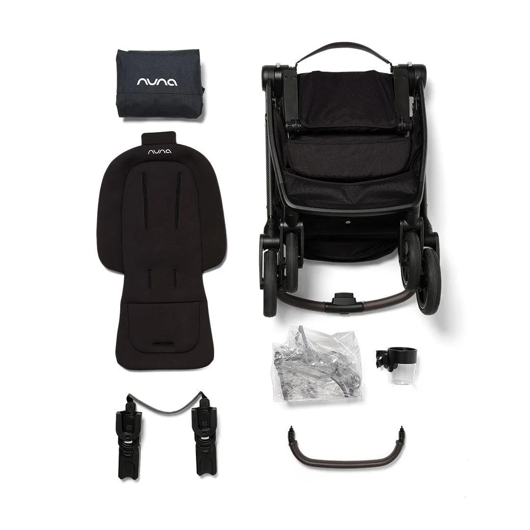 Nuna SWIV Stroller with ARRA Flex & Base Curv Travel System Bundle - Caviar