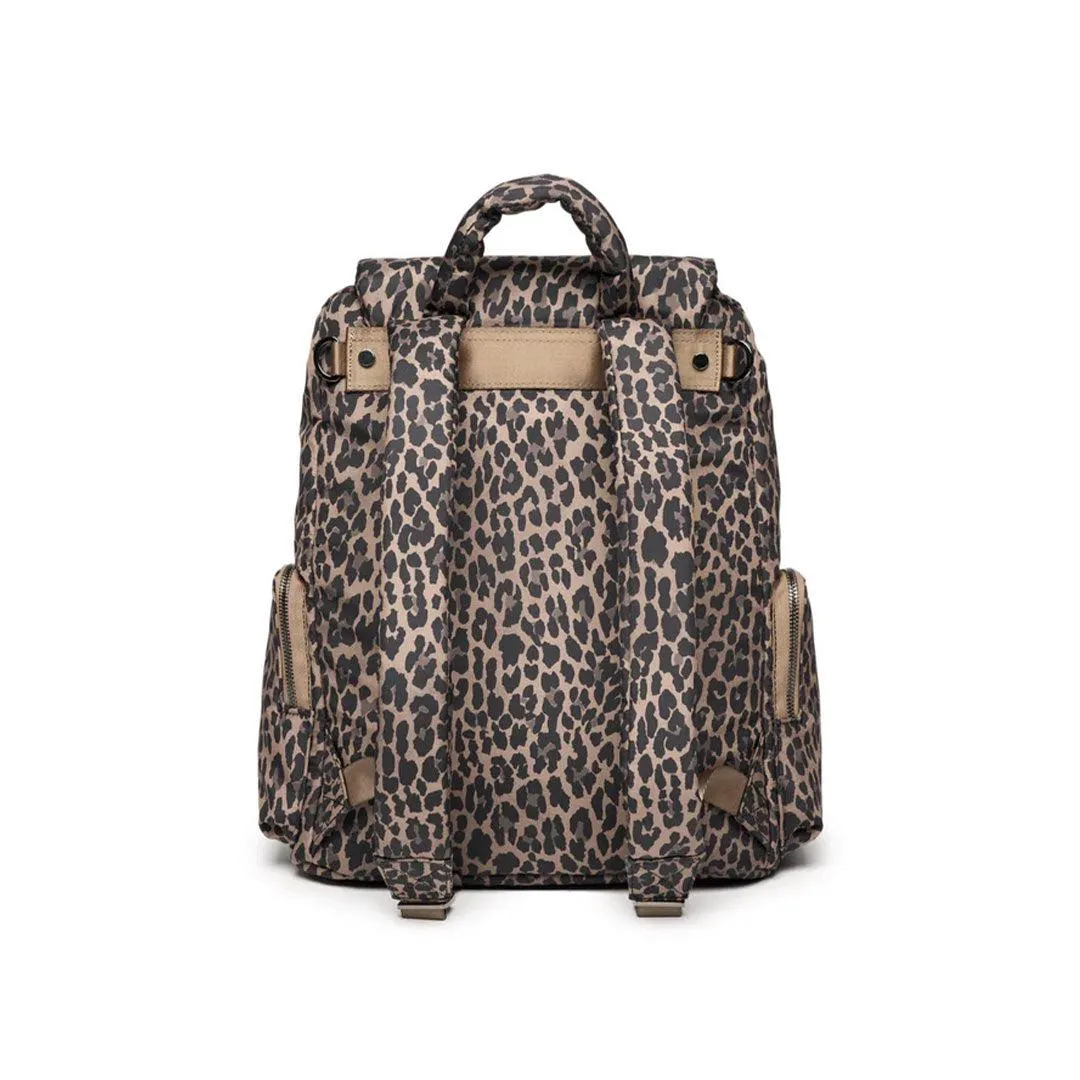 Tiba   Marl Alto Changing Backpack - Tonal Brown Leopard